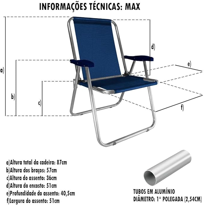 Cadeira Alumínio Max Super Resistente 3