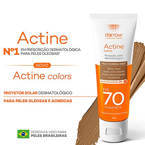 Protetor Solar Actine Colors FPS 70 Pele Negra Toque Seco  2