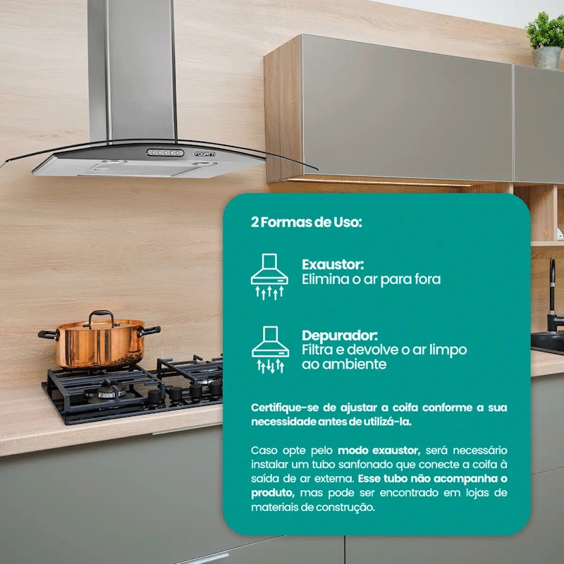 Coifa Vidro Curvo Slim Fogatti 2