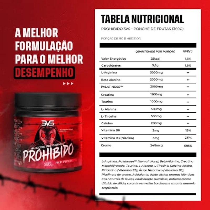 Pré-Treino Prohibido 360 g 2