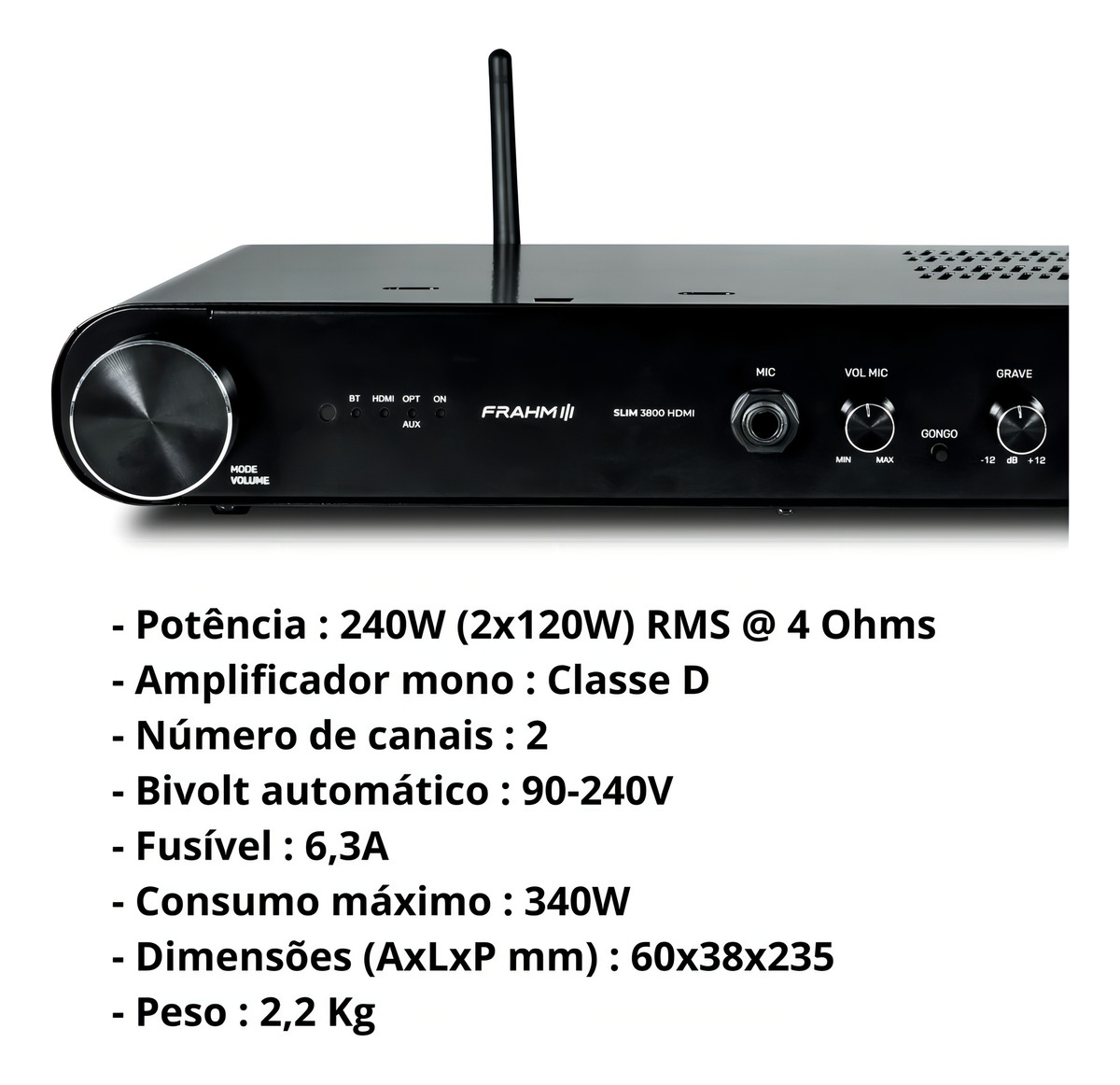 Amplificador Slim 3800 HDMI 4