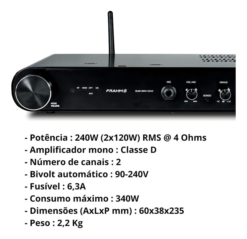 Amplificador Slim 3800 HDMI 4