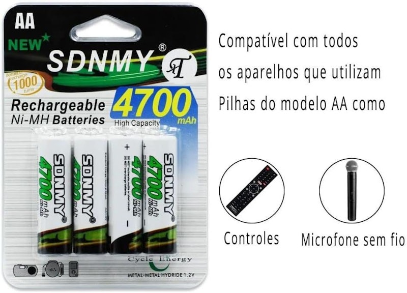 Pilha Recarregável AA 4700mAh 5