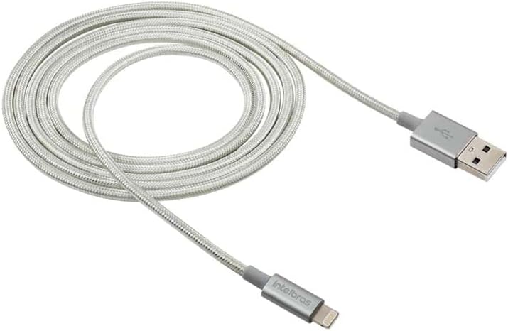 Cabo USB-A para Lightning de 1,5 m em Nylon Branco EUAL 15NB Intelbras 2