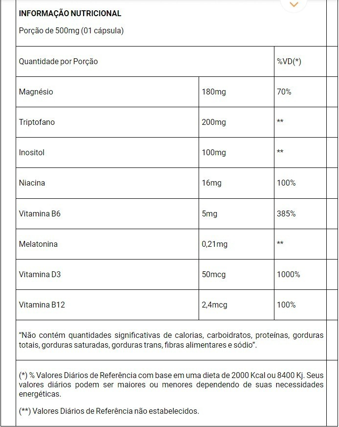 Suplemento Melatonina + L-Triptofano 500 mg 3