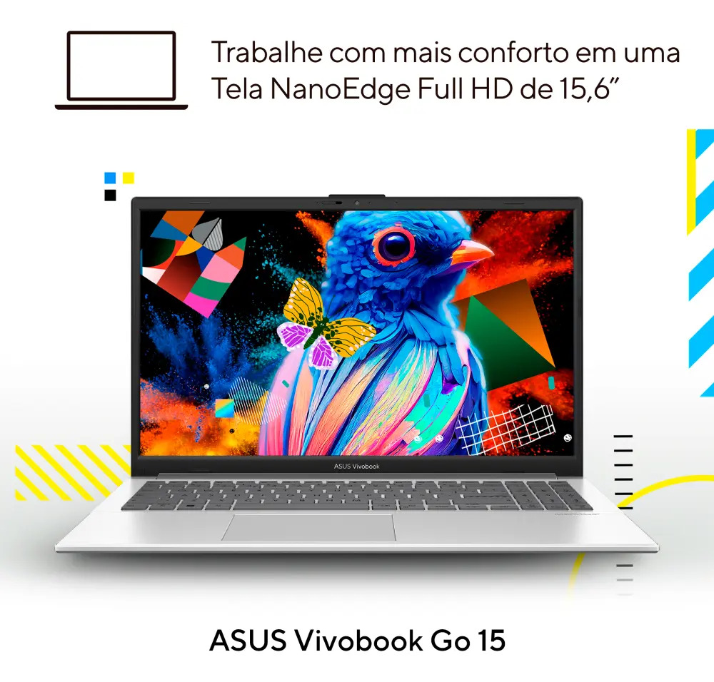 Notebook ASUS Vivobook Go 15 Core i3 4 GB 128 GB 4