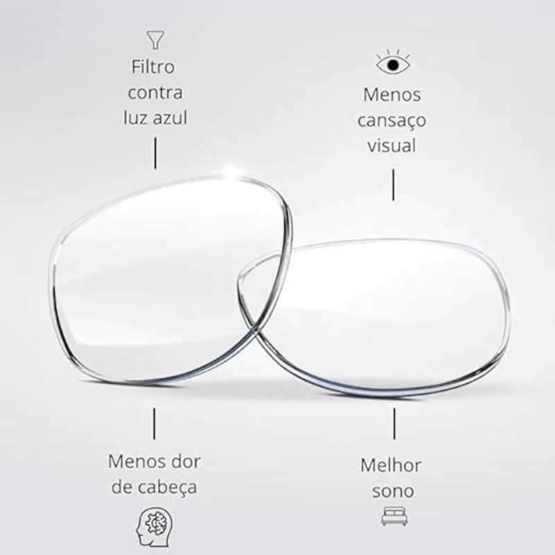Óculos com Filtro de Luz Azul Lente com Filtro e Armação Transparente 3