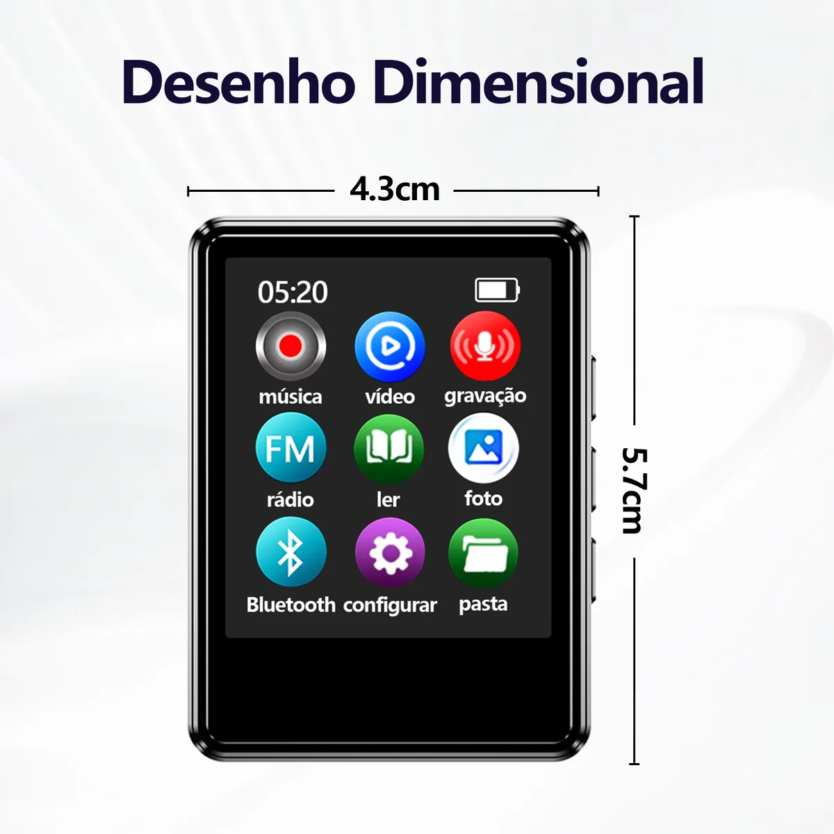 Mp3 Mp4 Player Slim Multimídia Bluetooth 4