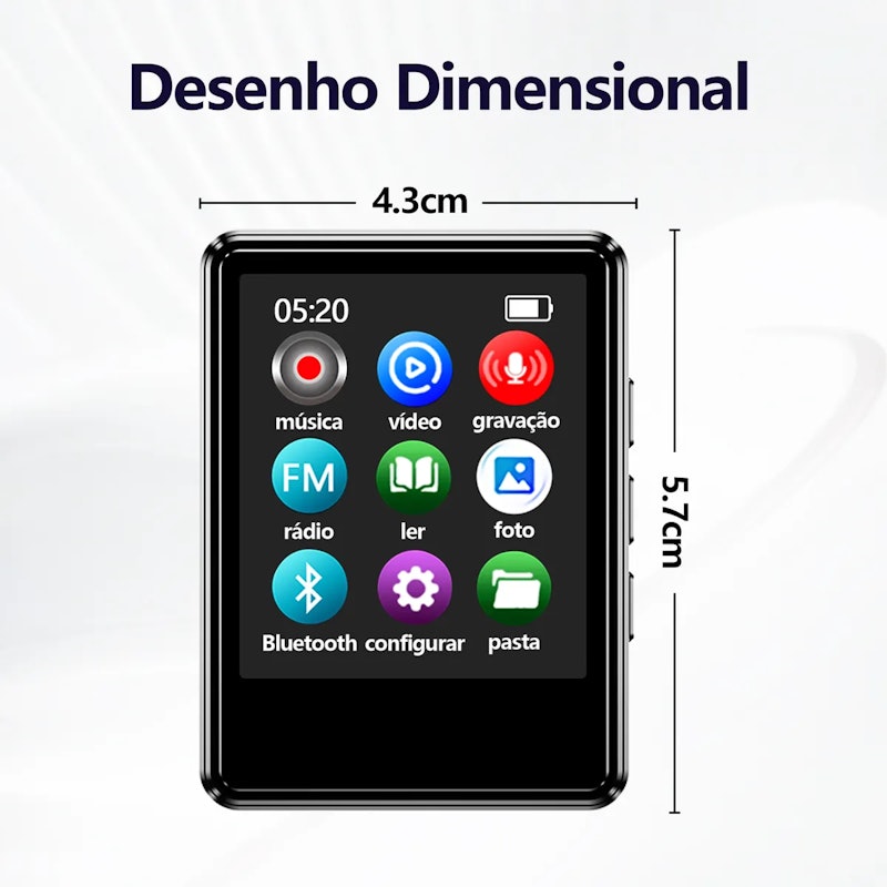 Mp3 Mp4 Player Slim Multimídia Bluetooth 4