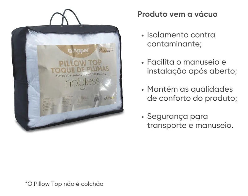 Pillow Top Casal Nobless Toque de Plumas Appel Home 5