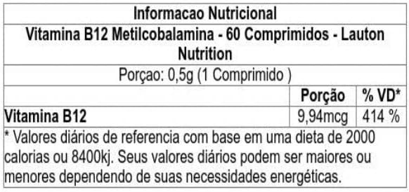 Vitamina B12 (Metilcobalamina) 9,94 mcg Lauton 2