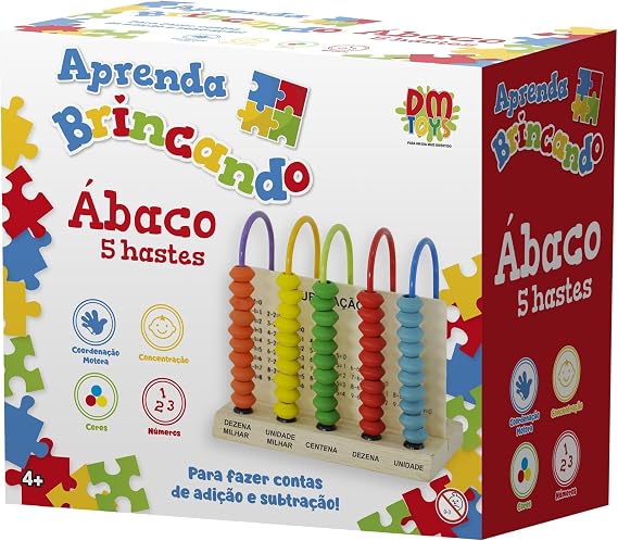 Aprenda Brincando Ábaco 5 Hastes 2