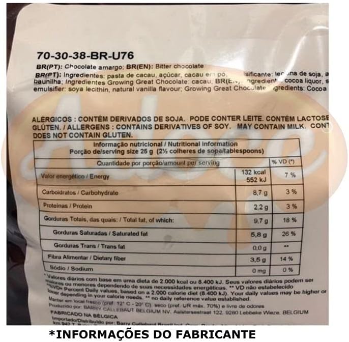 Chocolate Amargo 70-30-38 70,5% 3