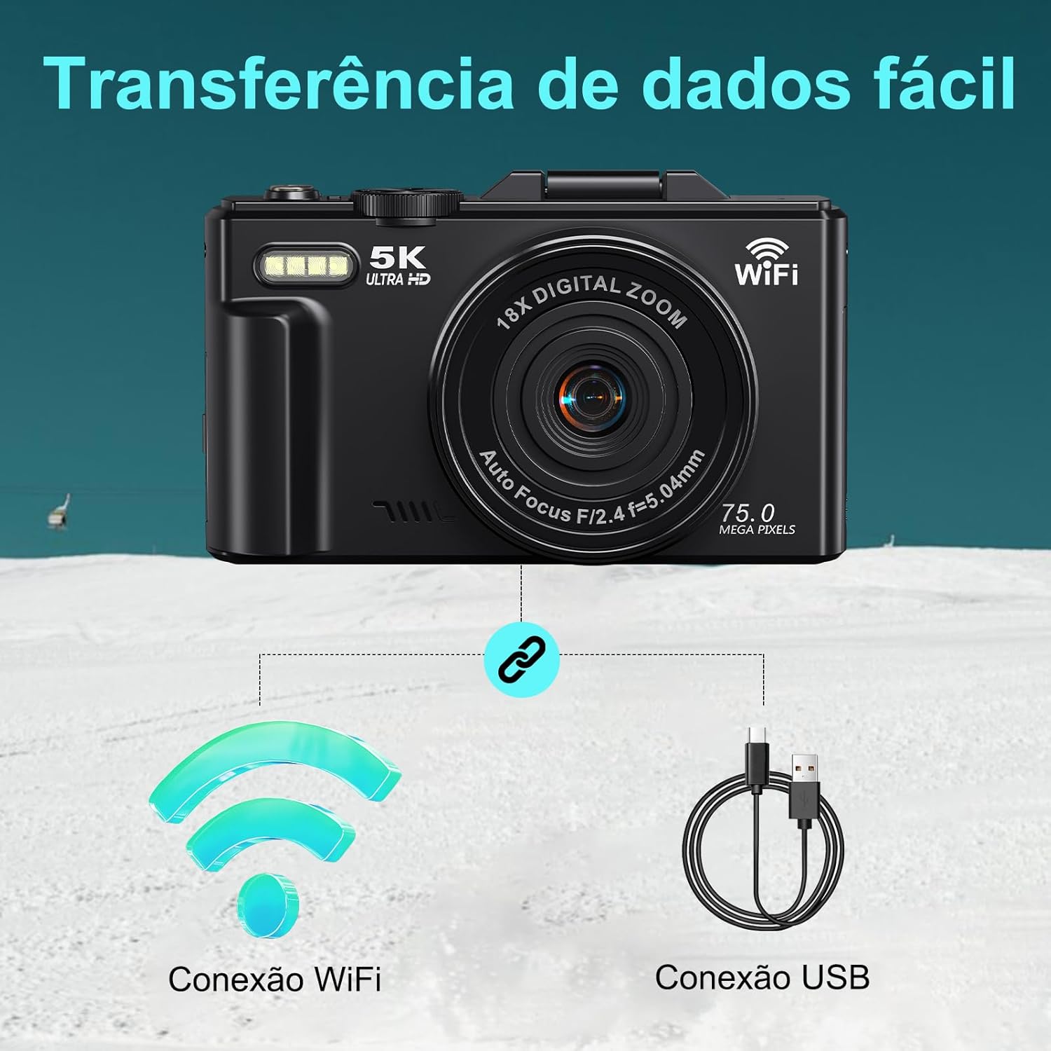 Câmera Digital Vídeo de 5K 4