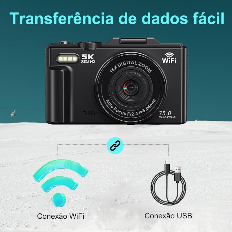Câmera Digital Vídeo de 5K 4