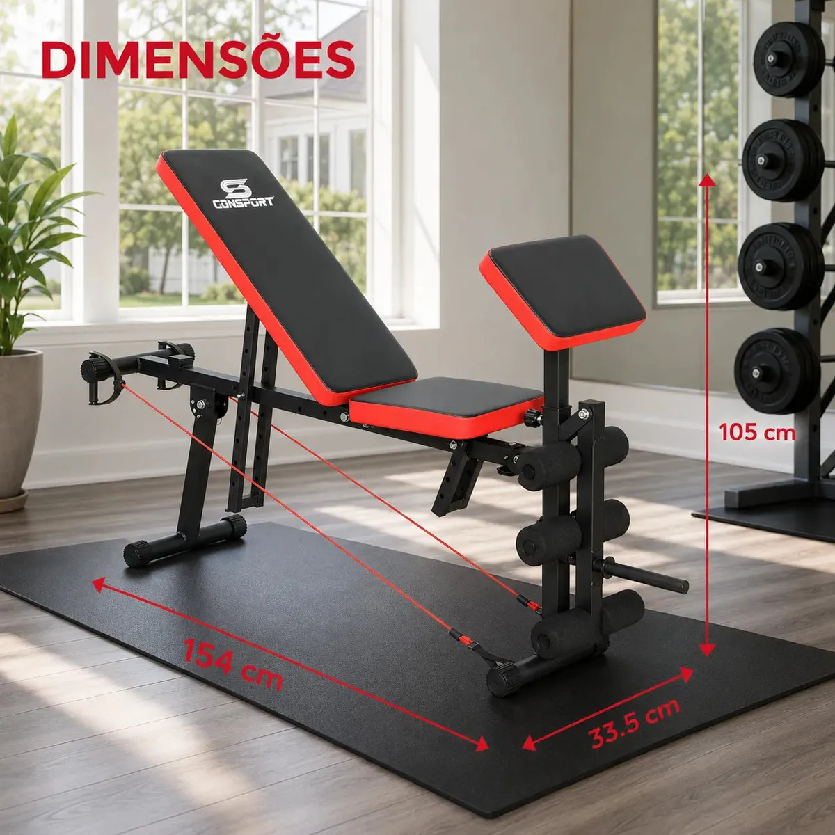Banco de Exercícios Regulável 40x1 Consport 5