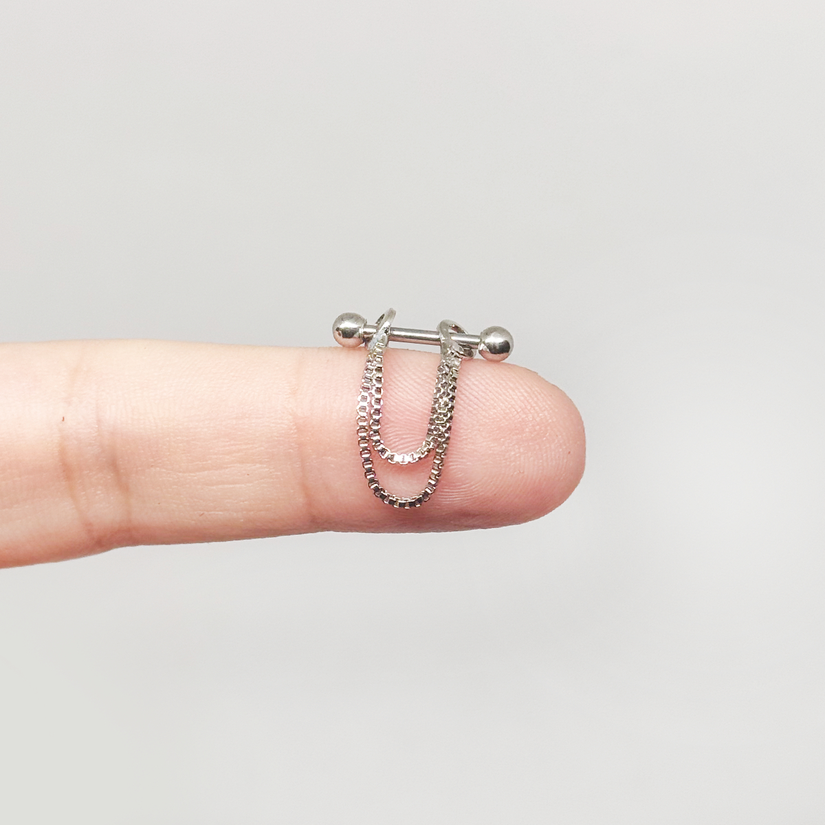 Piercing Conch Corrente Veneziana Folheada Ouro Branco 2
