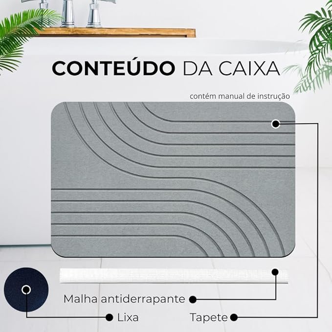 Tapete Banheiro Antiderrapante Impermeavel Pedra Diatomacea 4