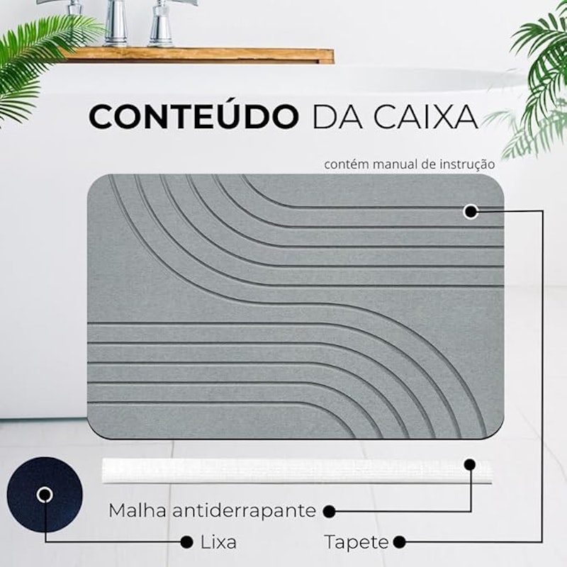Tapete Banheiro Antiderrapante Impermeavel Pedra Diatomacea 4