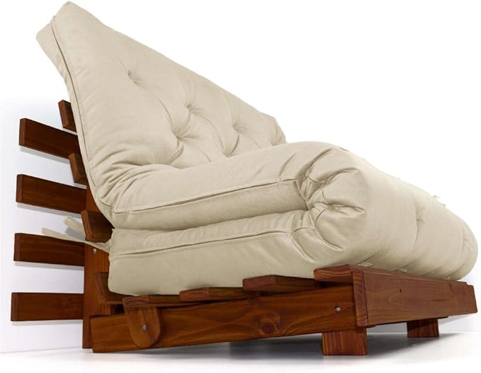 Sofá Cama Casal Futon Tokio Madeira Cor Imbuia Acquablock 1