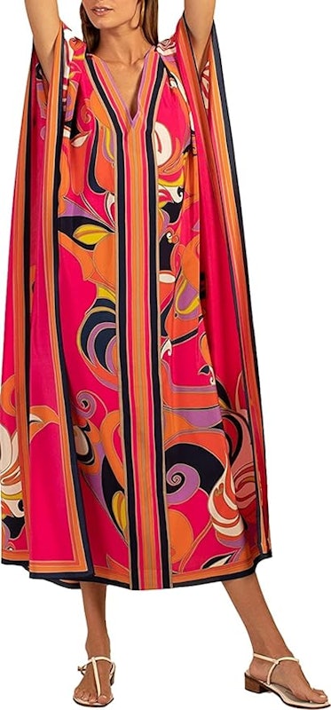 Vestido Feminino Caftan com Estampa Floral Saída de Praia 3