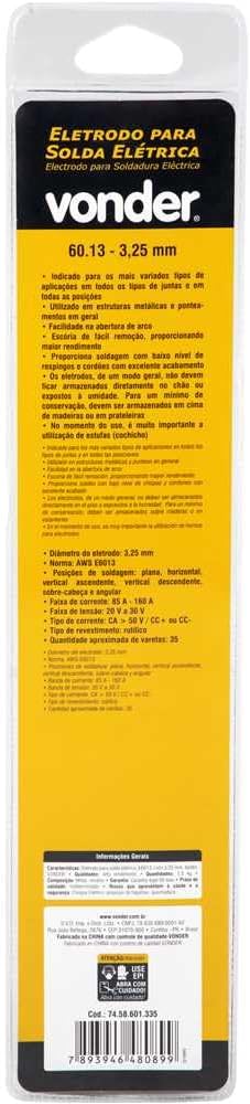 Eletrodo Revestido para Aço Carbono E6013 com 3,25 mm  5