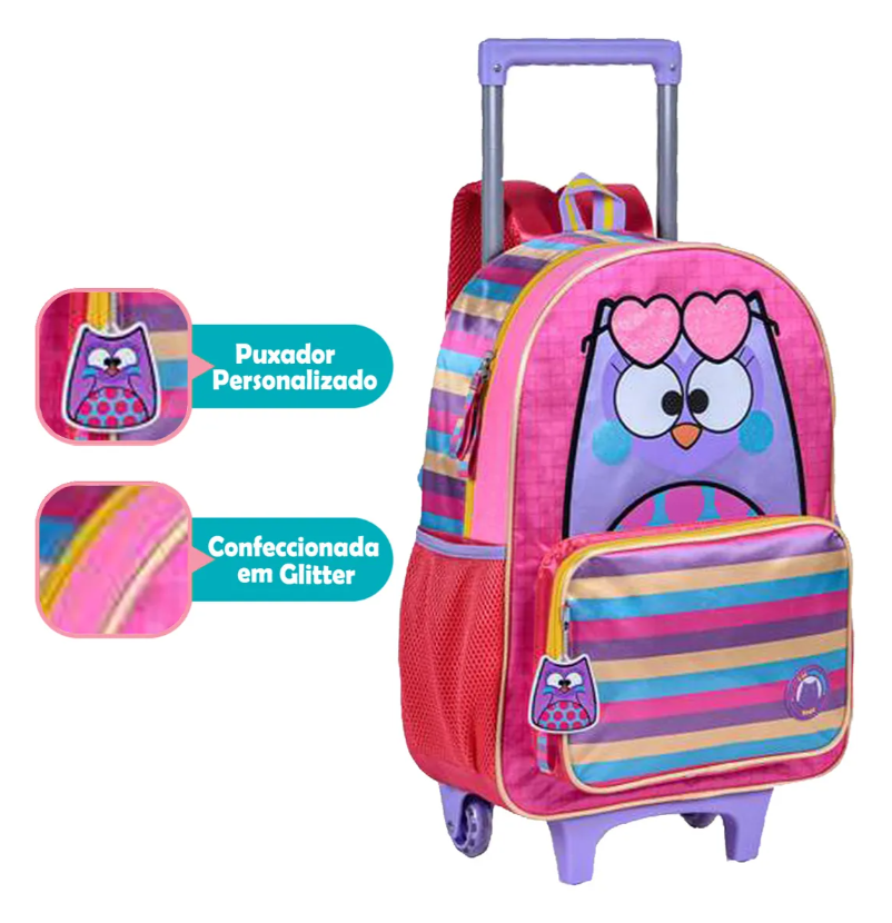Mochila de Carrinho Oficial Bubu 17″ + Lancheira 9″ + Estojo 5