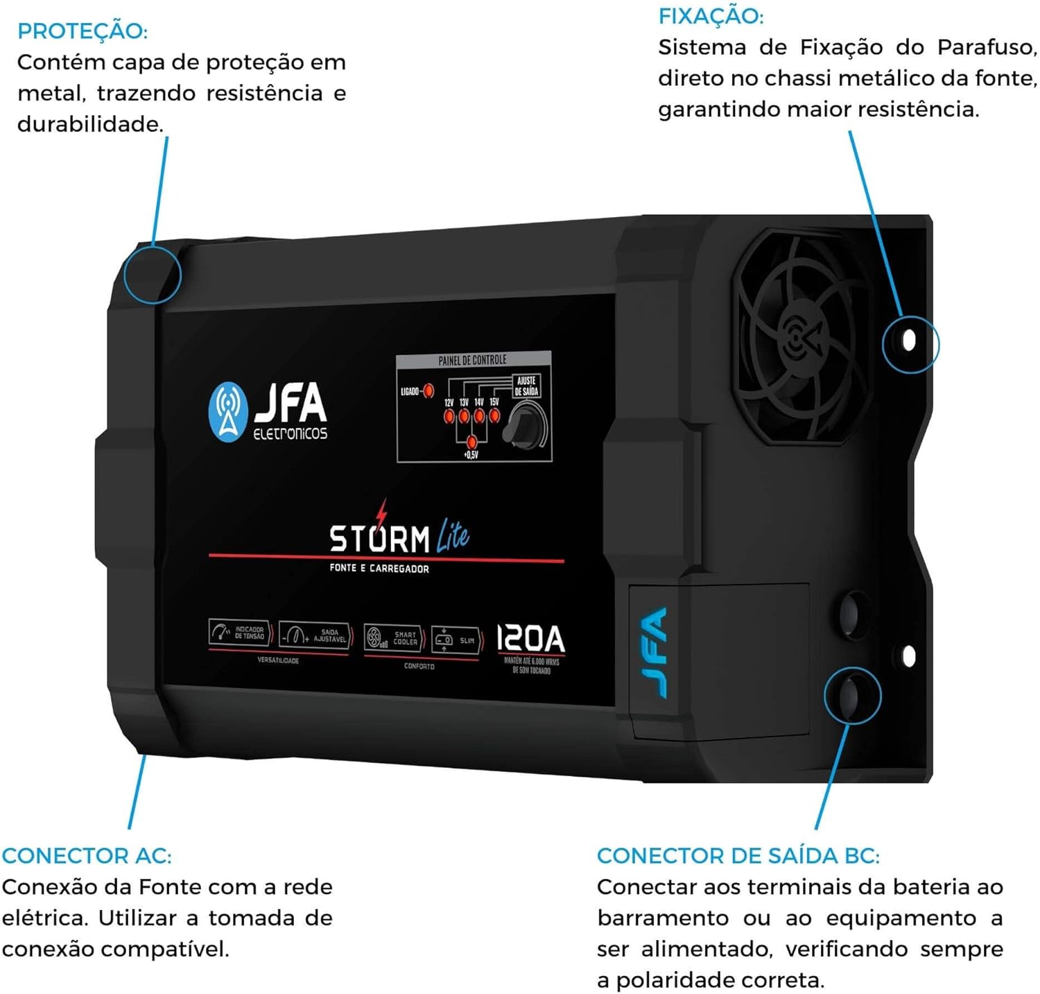 Fonte e Carregador Storm Lite 120 A JFA 5
