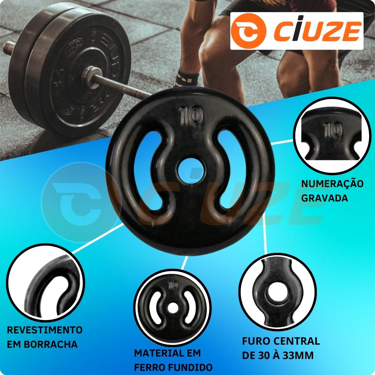 Kit Anilhas Emborrachadas 20 kg 2