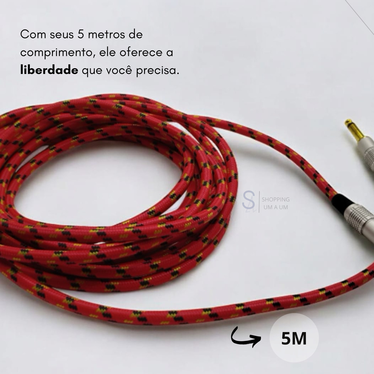 Cabo de Guitarra P10 Mono em Nylon 5 m 4