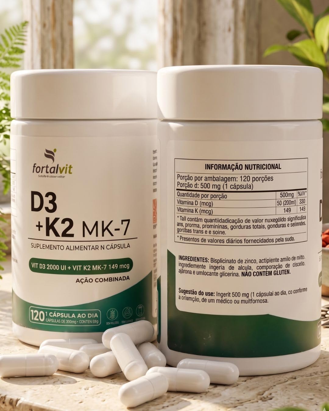 Vitamina D3 2000 UI + Vitamina K2 2