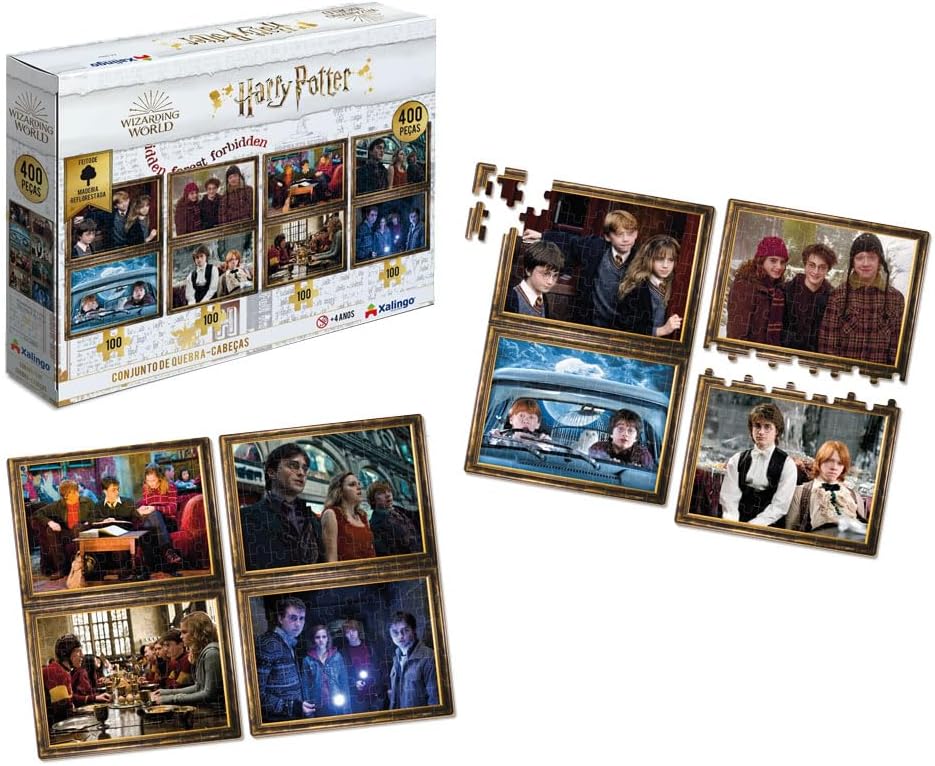 Quebra-Cabeça 4 Cenas Harry Potter 400 Peças Xalingo 1