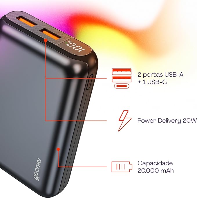 Power Bank 20000 mAh – Cinza Espacial 2