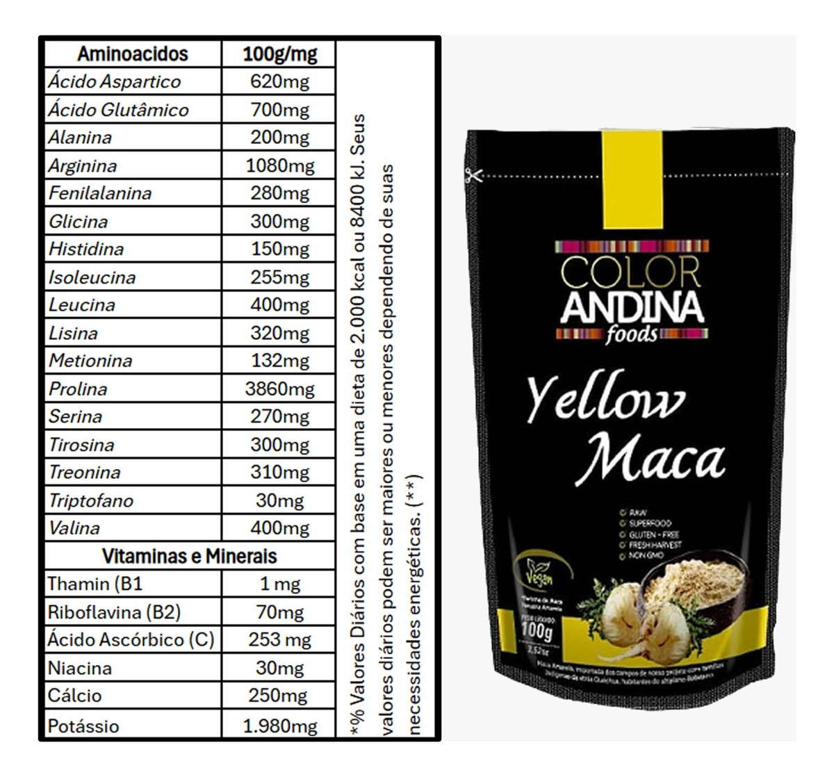 Maca Peruana Amarela em Pó 100% Pura 4