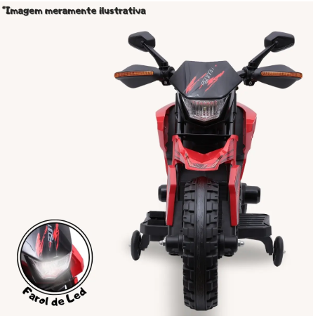 Moto Elétrica Infantil Motocross Vermelha 3