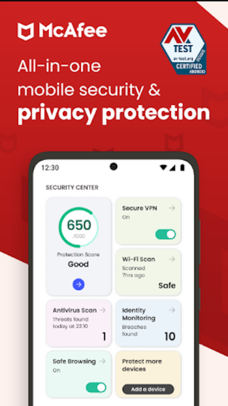 Antivírus McAfee Total Protection Free 2