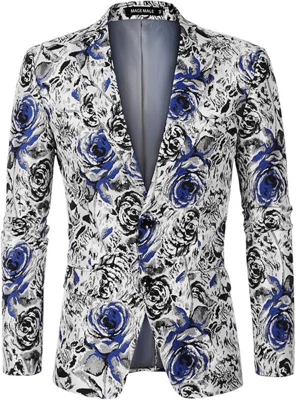 Blazer Masculino Floral com Dois Botões para Festa 1
