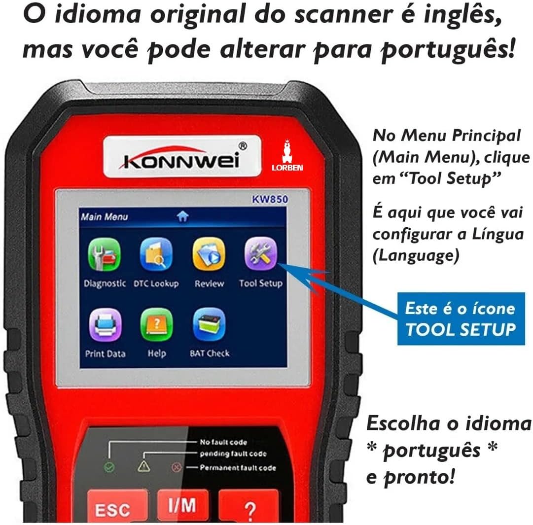 Scanner Automotivo Konnwei Kw850 5