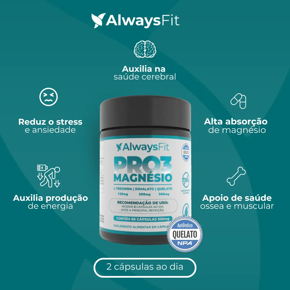 Pro3Magnésio - L-Treonina, Quelato e Dimalato 2