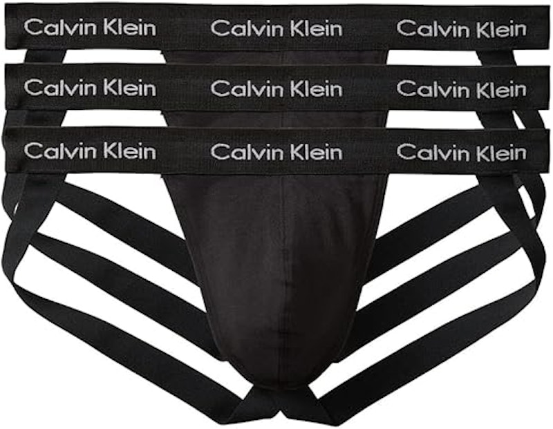 Cueca Suspensa Masculina em Algodão Stretch Preta (Kit com 3) 1