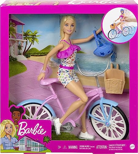 Barbie Conjunto de Brinquedo Bicicleta com Boneca 6