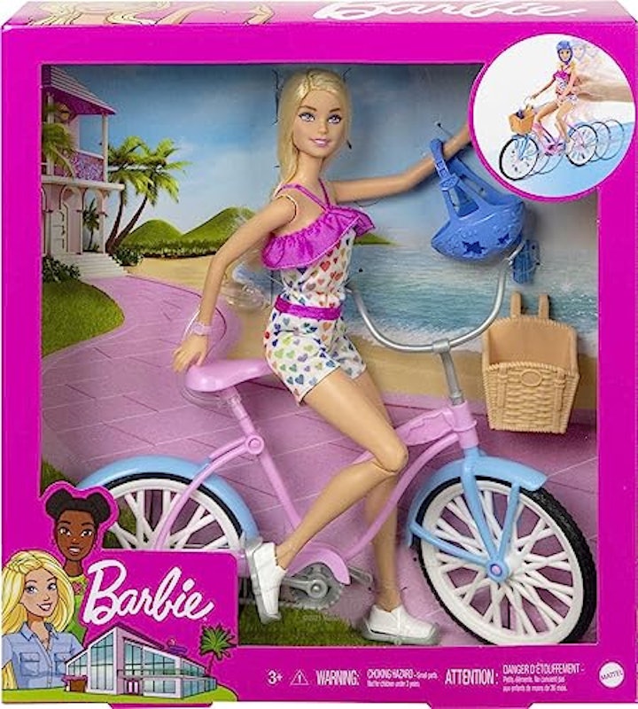 Barbie Conjunto de Brinquedo Bicicleta com Boneca 6
