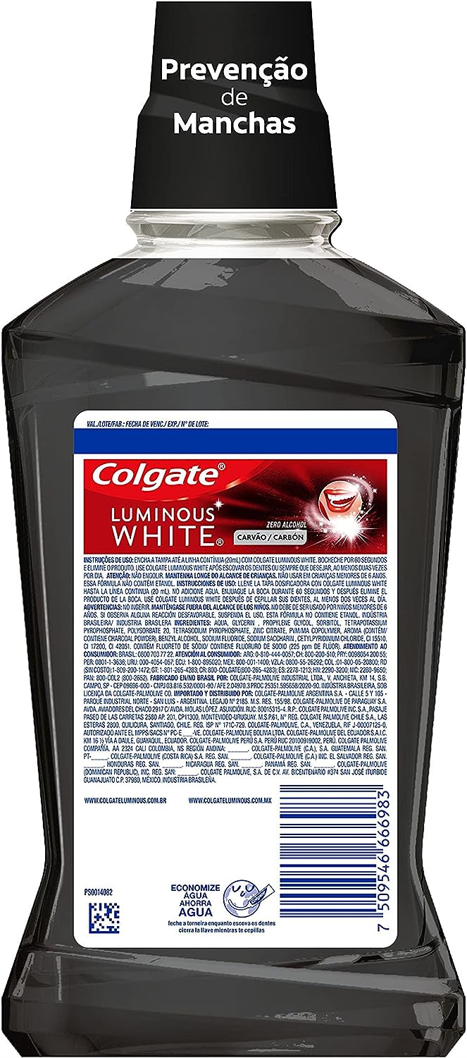 Enxaguante Bucal para Clareamento Luminous White Carvão 2