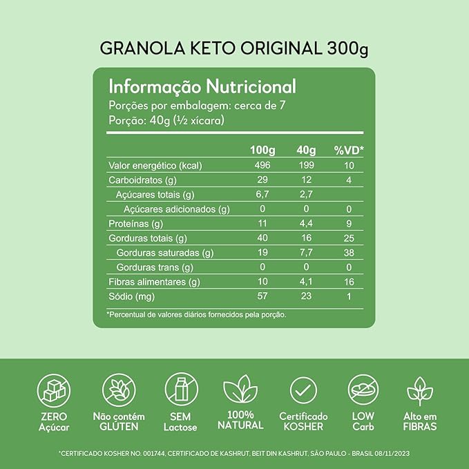 Granola Keto Low Carb Original 4