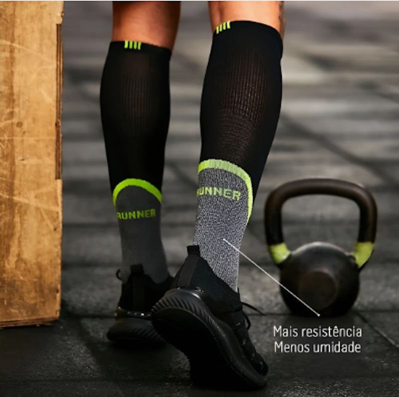 Meia Esportiva Masculina 3/4 Compressão 4