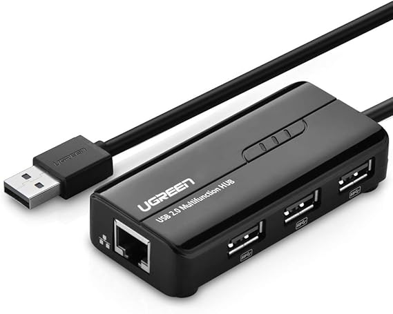 Hub Adaptador 4 em 1 Usb 2.0 para Rj45 10/100 Mbs 1