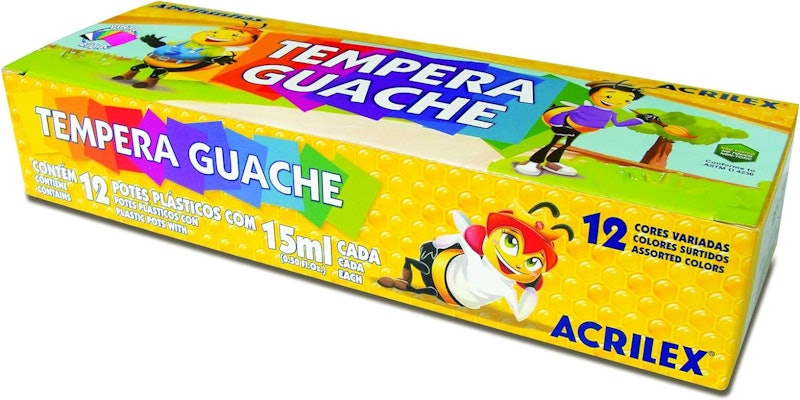 Tinta Tempera Guache 12 Cores 1