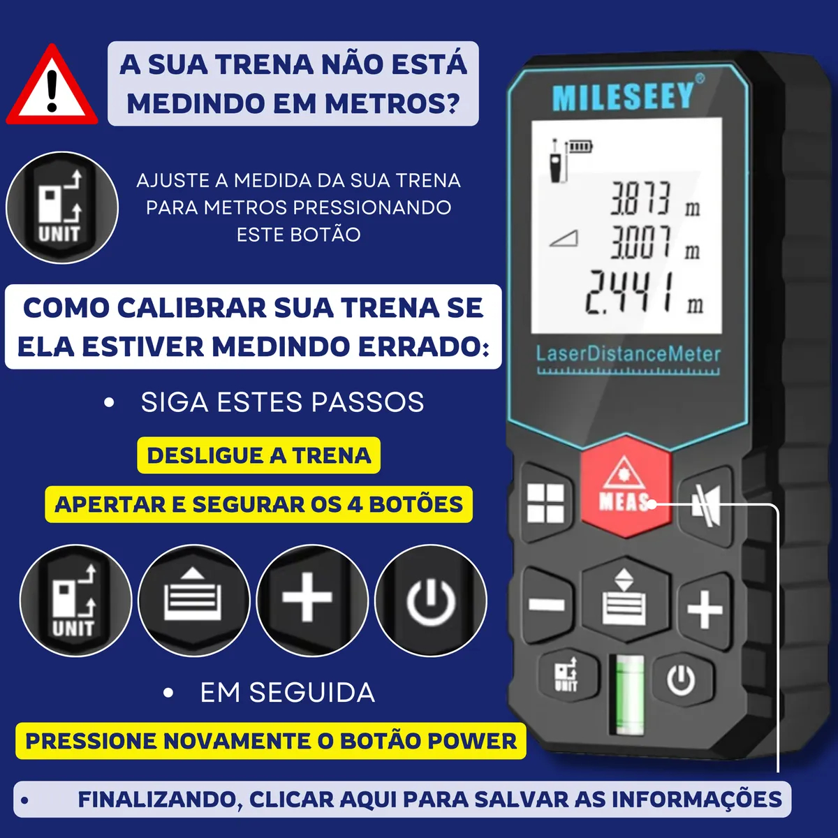 Trena Laser Digital 40 m Mileseey 5