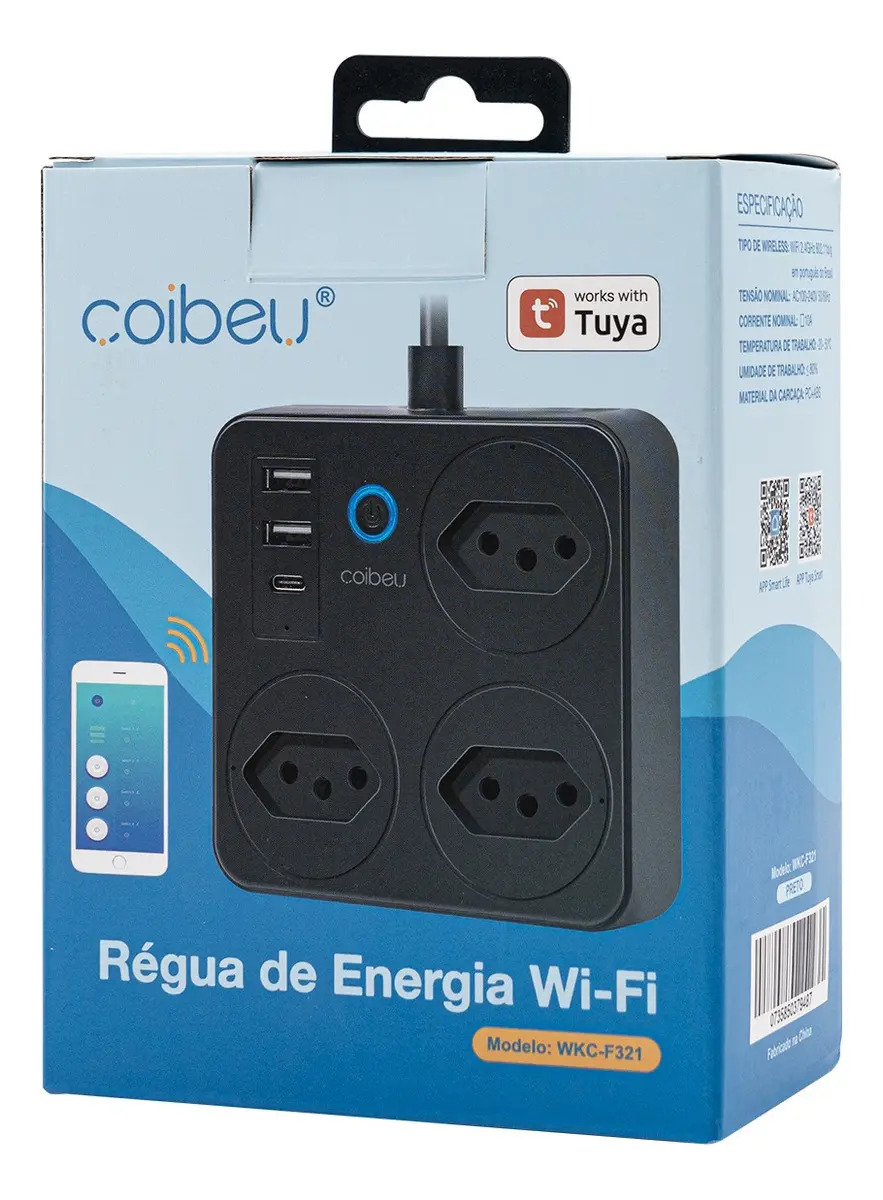 Filtro de Linha Tomada Inteligente Wi-Fi Coibeu 3