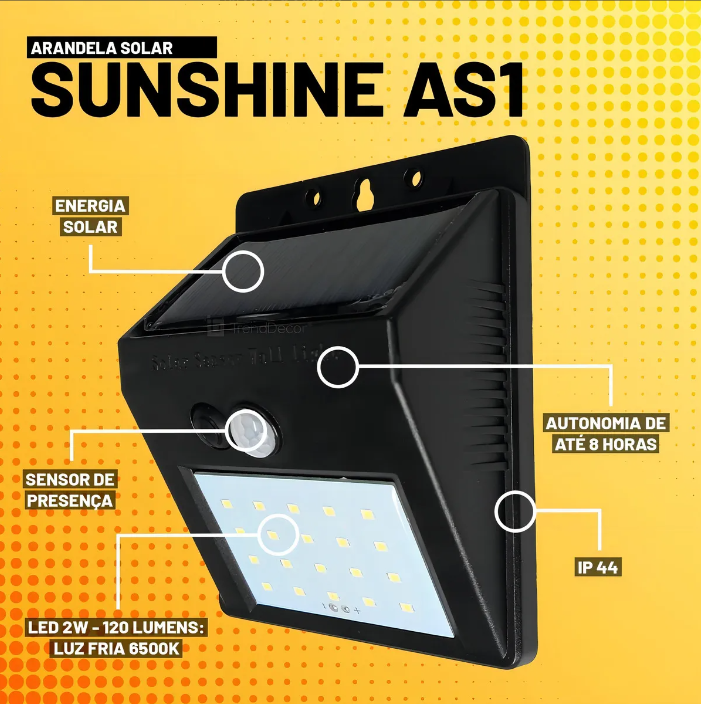 Arandela Solar Sunshine AS1 LED 2 W 6500 kK 4